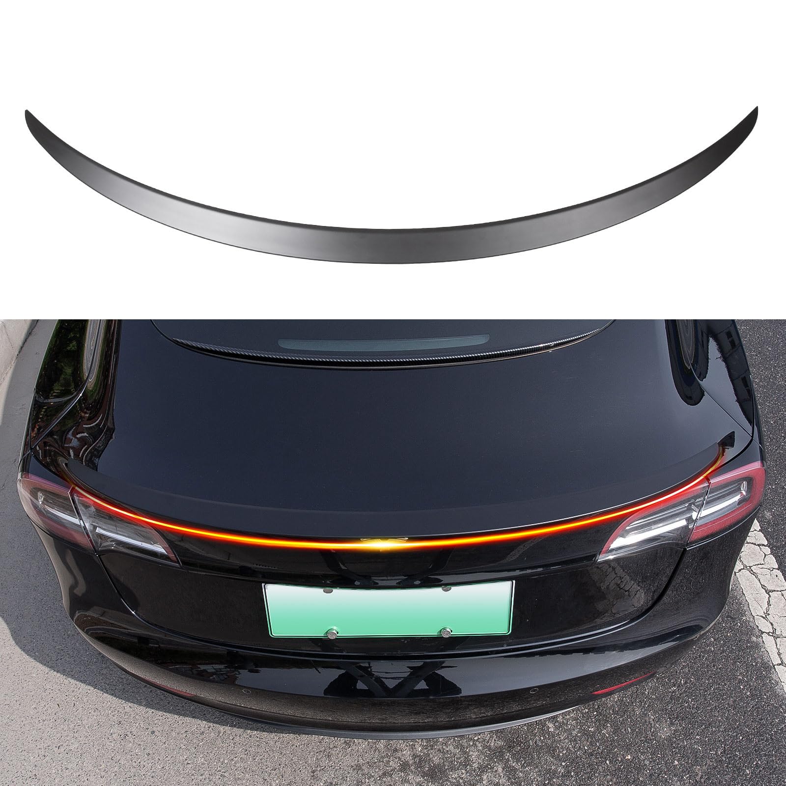 Xipoo Spoiler Compatible with Tesla Model 3 Spoiler Trunk Spoiler Wing Rear Spoiler Wing Lip Replacement for 2017-2023 Tesla Model 3 Accessories, Matte Black