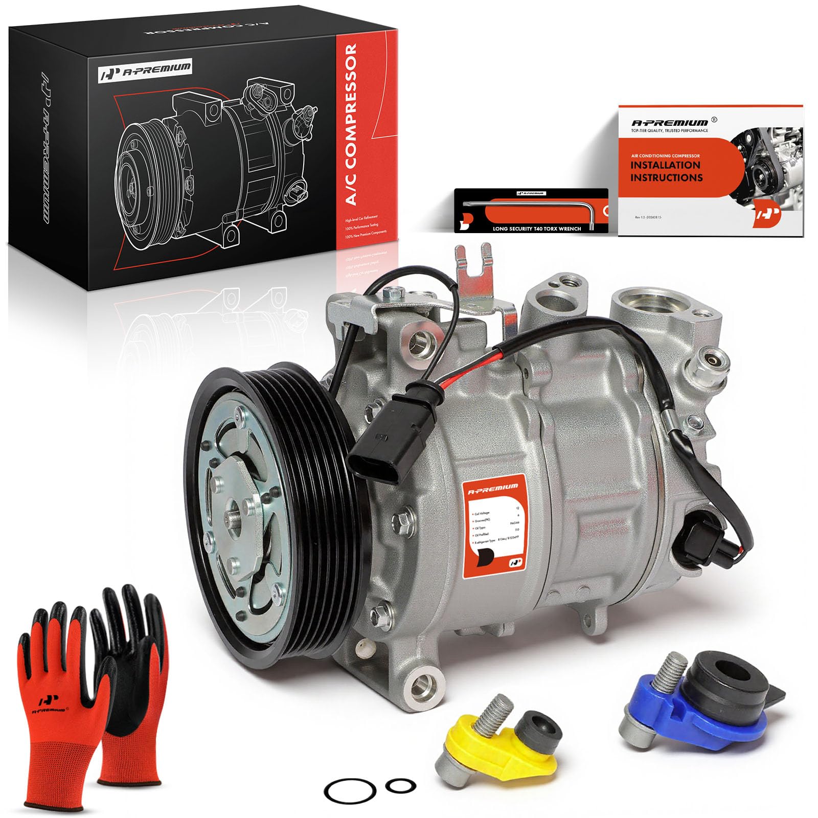 A-Premium Air Conditioner AC Compressor with Clutch Compatible with Audi A4 2015-2019, A4 Allroad 2019-2023, A4 Avant 2015-2019, Q7, A5, A5 Cabriolet,