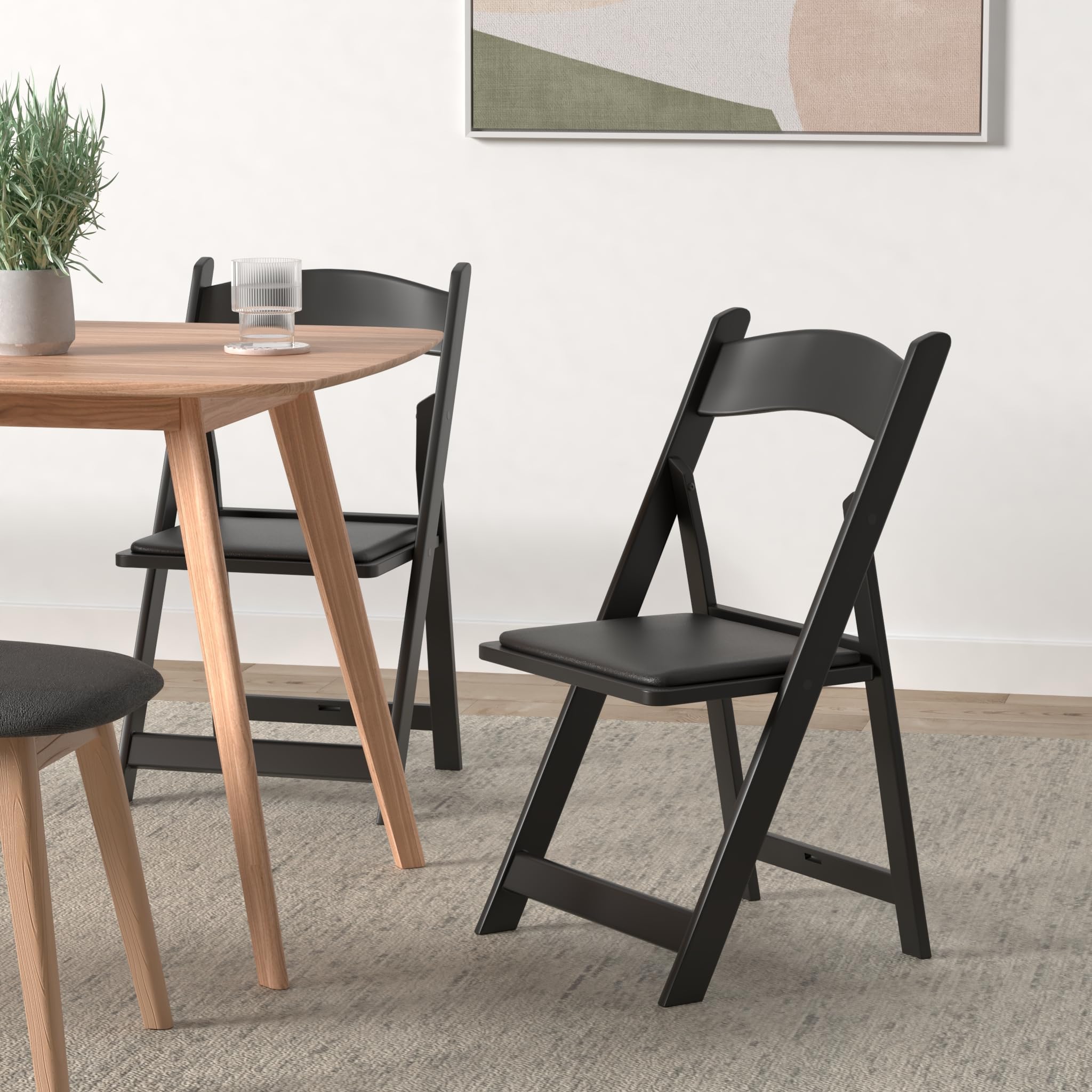 Amazon.com: SIMPLEX 4 Black Resin Folding Chairs, Stackable Event