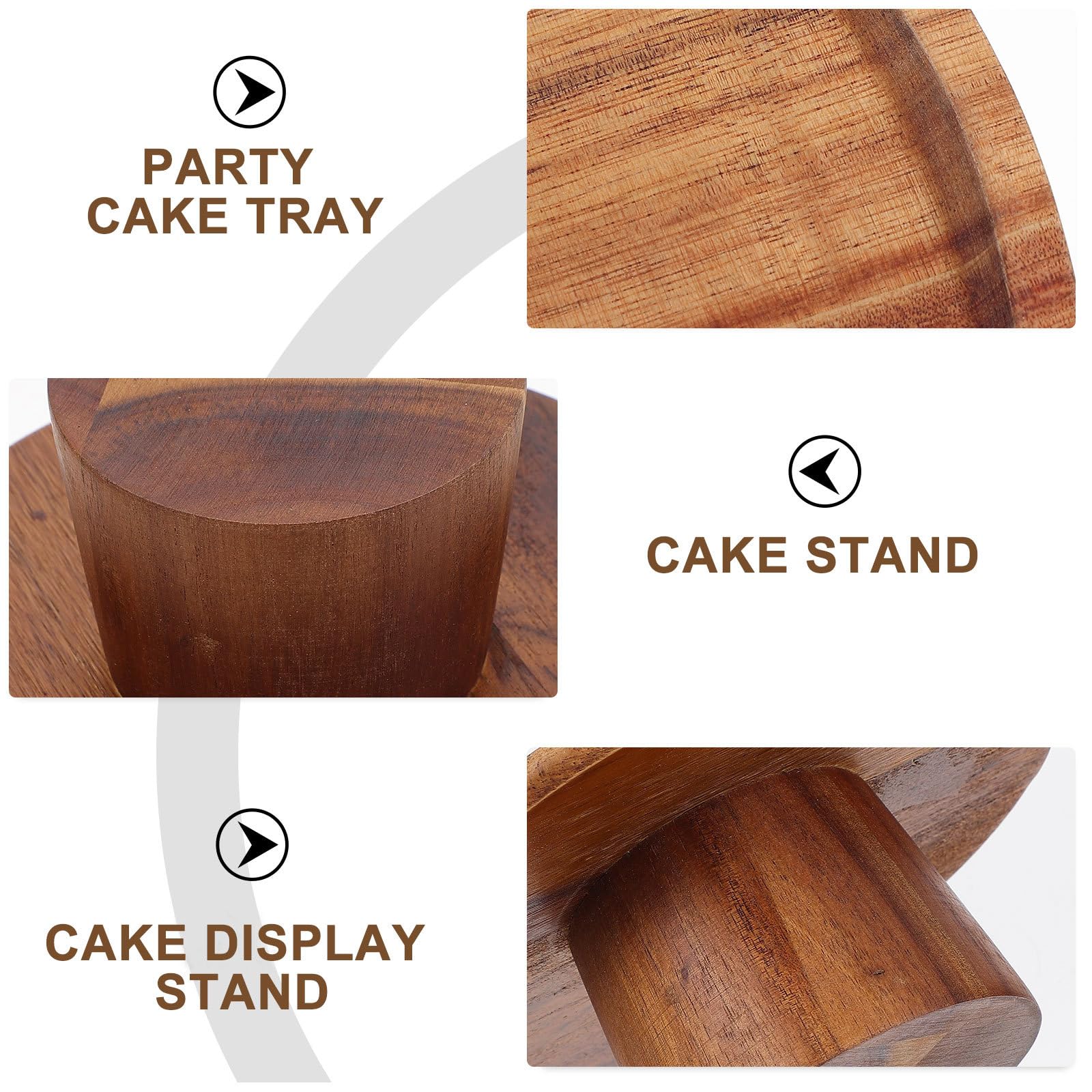 Uonlytech Présentoir à Gâteaux en Bois Rond, Support de Table pour Buffet Traiteur et Présentation de Layer Cakes