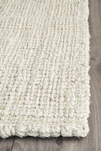 Miniatura 10 de Fab Habitat Alfombras de cáñamo y lana, hechas a mano, suaves al tacto natural bajo los pies, duradera, tejido texturizado, alfombra para uso en