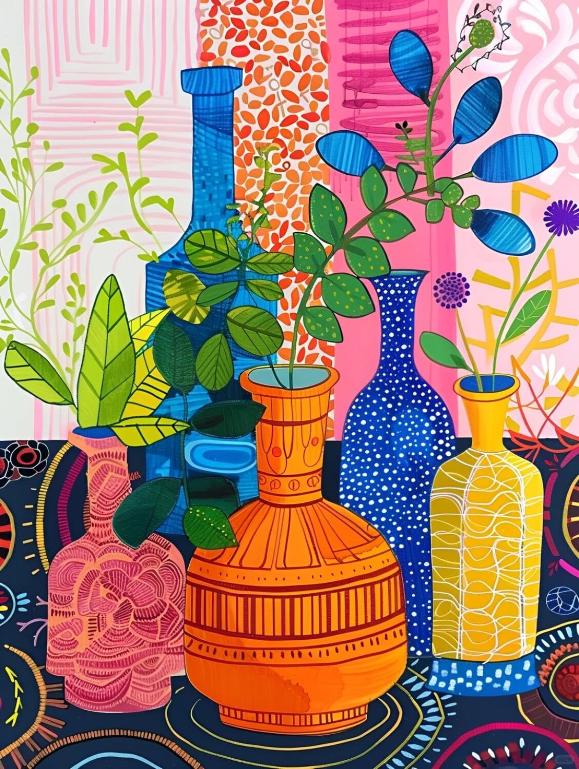 Rqwybcaxn Seed Bead Embroidery Kits Color vase 40x50cm