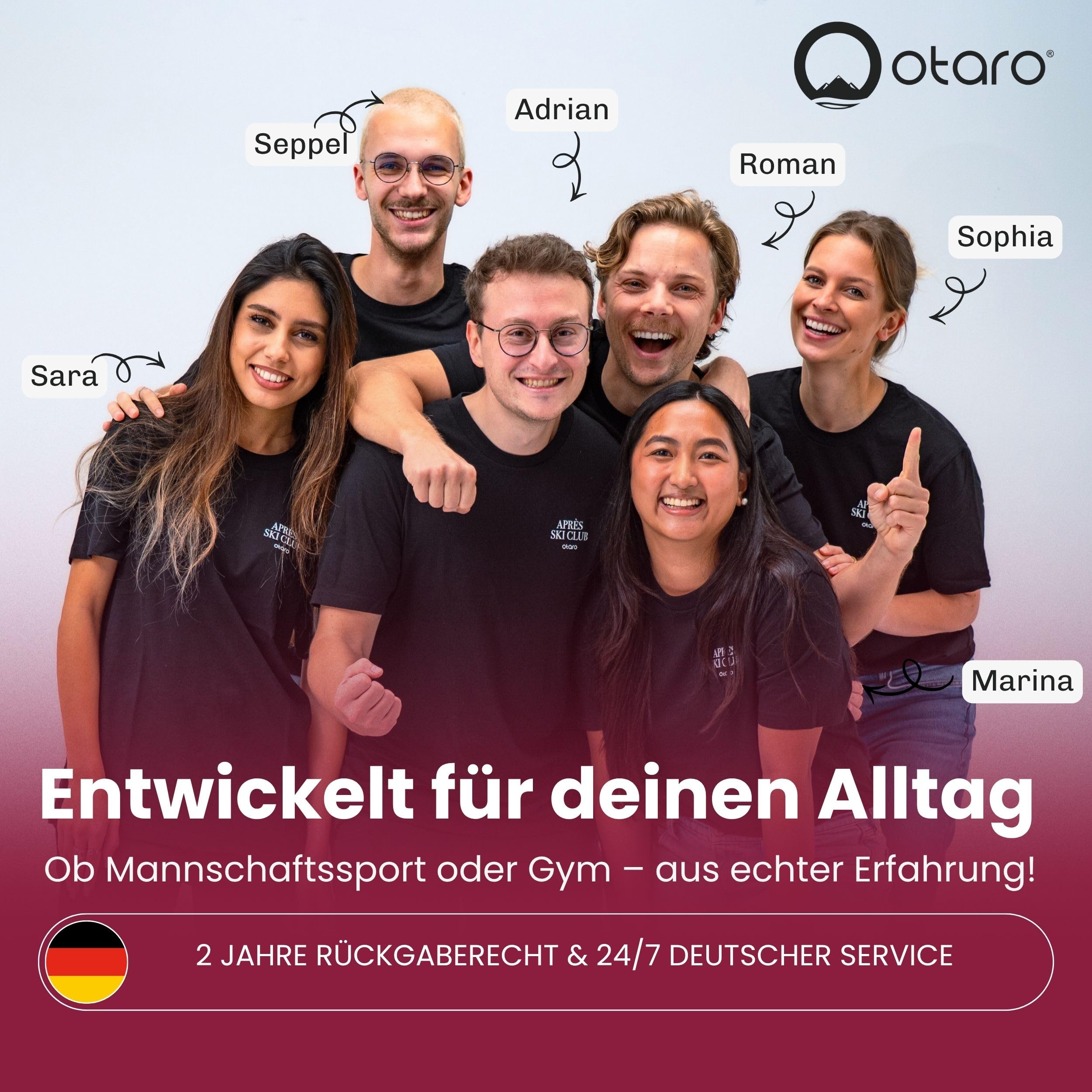 OTARO Sporttasche mit Schuhfach & Nassfach – 50L Reise- & Fitnesstasche mit Laptopfach, Rucksackgurten, vielen Fächern & wasserdichtem Fach – robuste Reisetasche für Damen & Herren (schwarz)