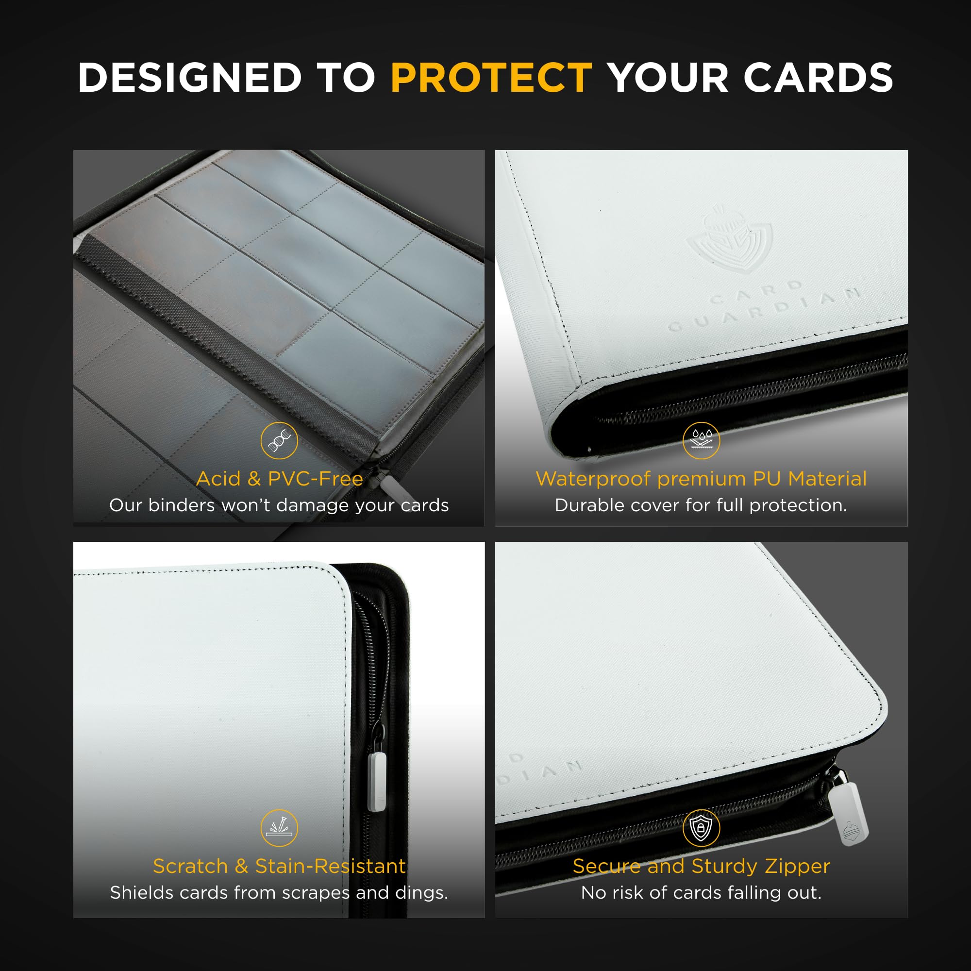 Card Guardian 9 Pocket Card Binder with Zipper, Holds 360 Cards, Side Loading Trading Card Binder for TCG & Football - Image 3