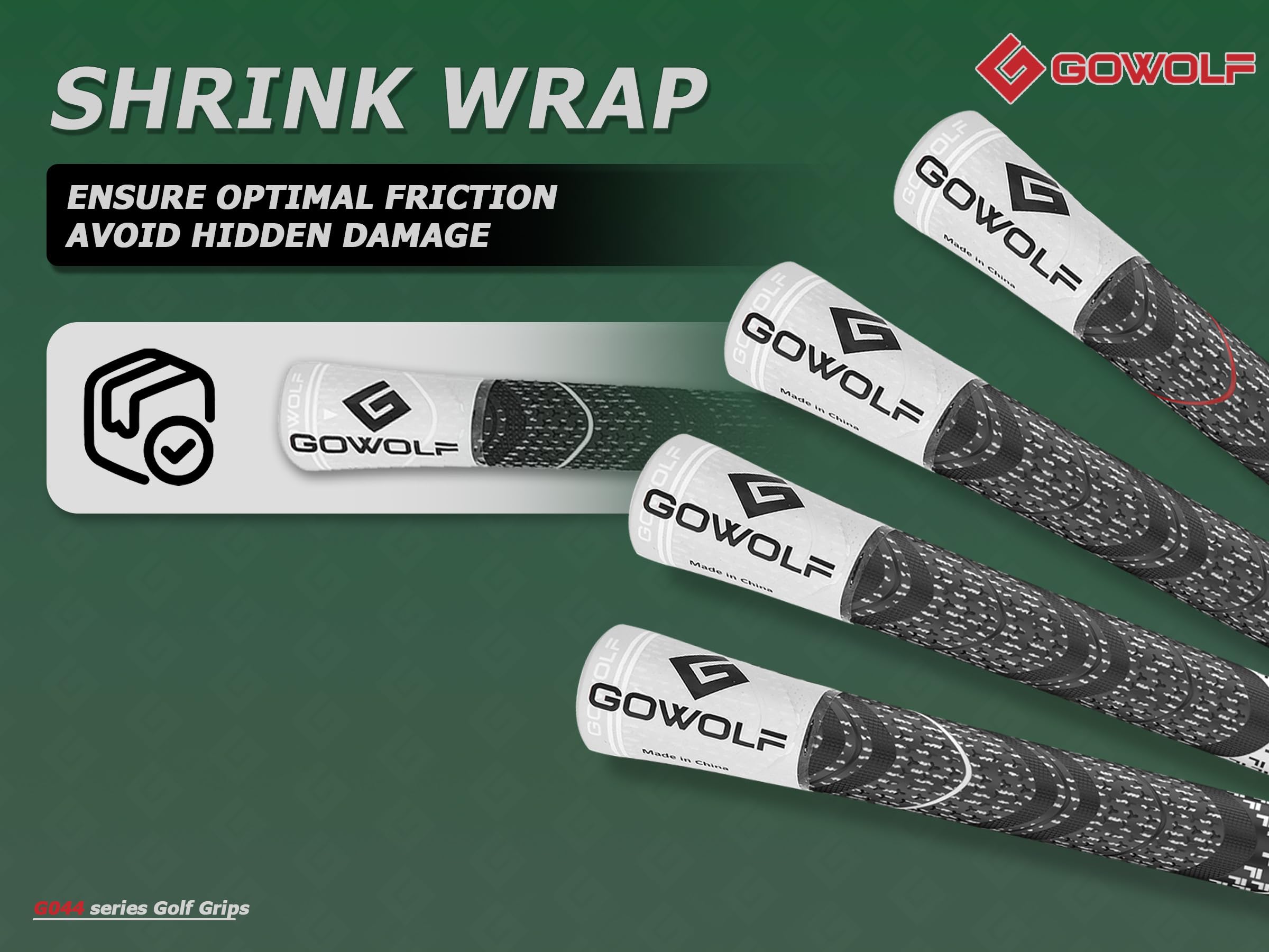 Gowolf Hochwertige Golfschlägergriffe aus natürlichem Gummi, verbesserte Kontrolle, Multi-Compound-Hybrid-Golfschlägergriffe, 13 Stück