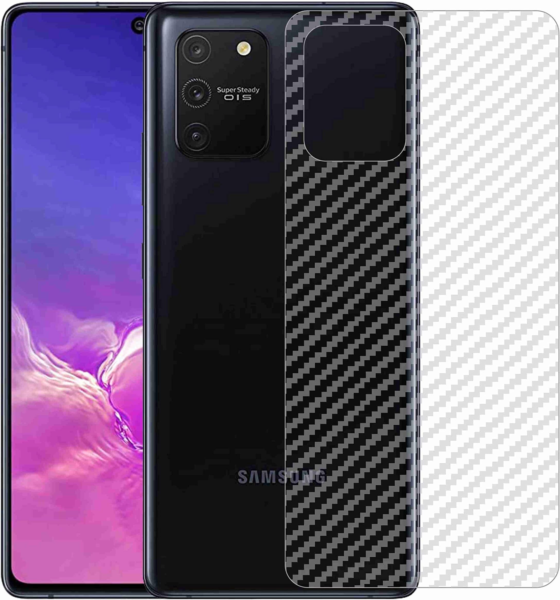 Kite Digital Compatible with Samsung S10 LITE (2020) Back Screen Protective Film Carbon Fiber Skin Transparent Screen Guard Sticker
