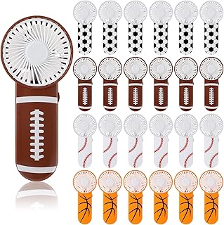 Riakrum 24 Pcs Bulk Sports Theme Mini Portable Fans - Mixed Sports Pack