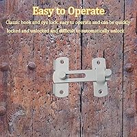 Vista 4 de 4 pestillos de puerta de granero de 3.94 pulgadas, cerradura abatible de 180° para puertas correderas, pestillos de puerta de seguridad