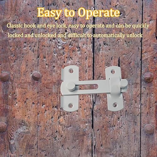Miniatura 4 de 4 pestillos de puerta de granero de 3.94 pulgadas, cerradura abatible de 180 para puertas correderas, pestillos de puerta de seguridad para