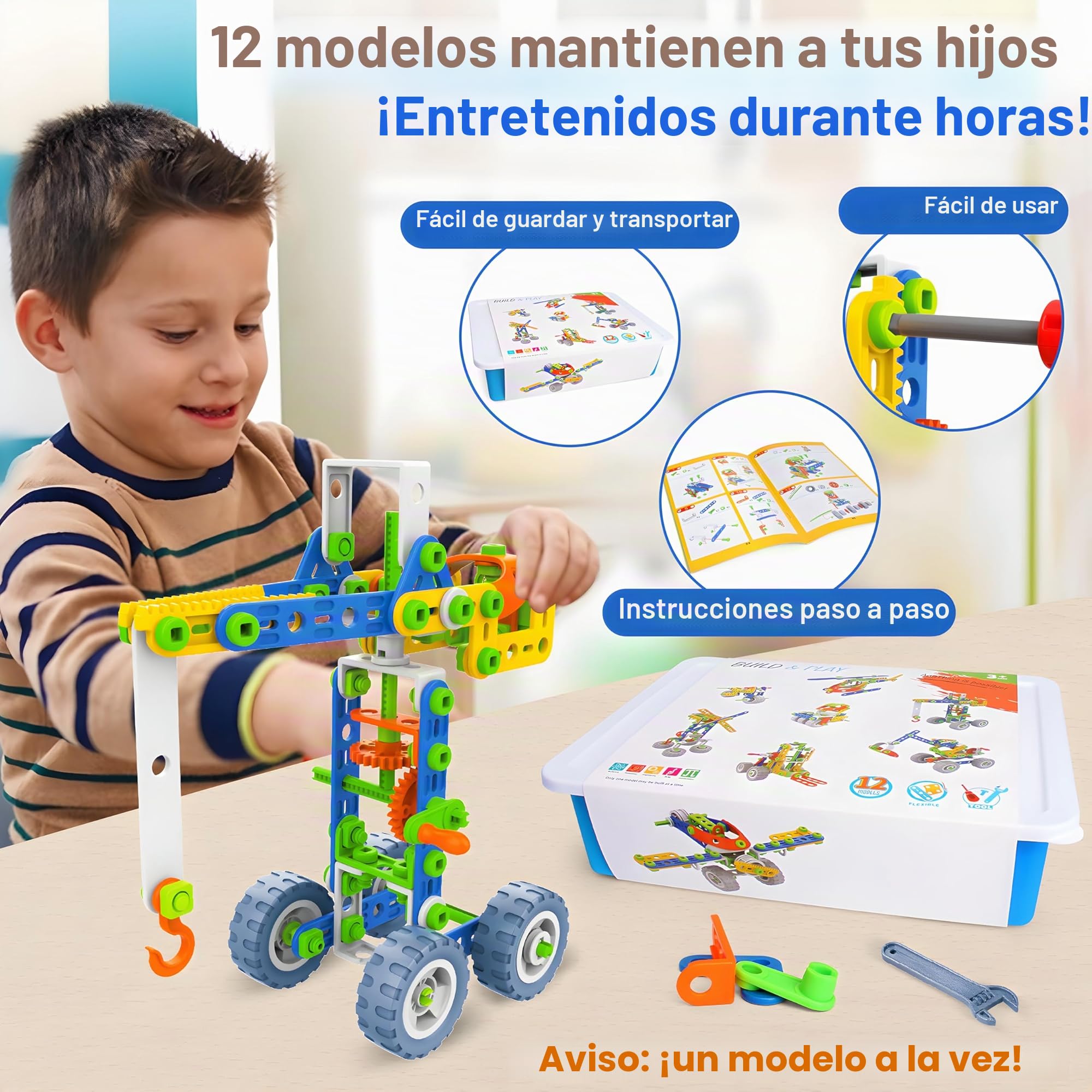 MOONTOY 12-en-1 Bloques de Construcción Juguetes para Niños de 4 5 6 7 8 Años y Mayores, 152 PCS Juguetes Educativos, Juego construccion Regalo de Juguete para Niños y Niñas 5 6 7 8 9 10 11 12 Años
