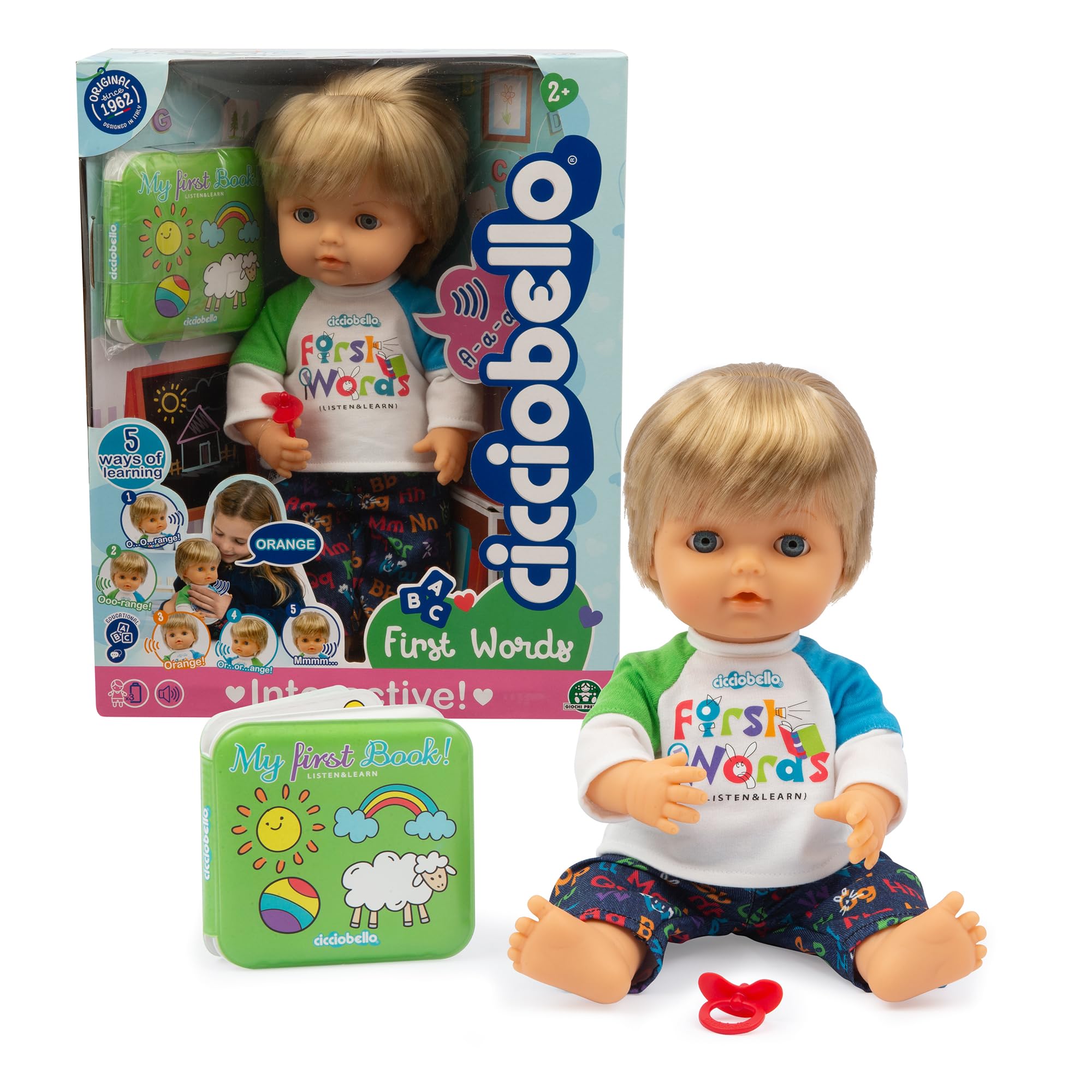 Cicciobello, Poupon interactif 30 cm, Premiers Mots, Corps Dur, pour Les Enfants à partir de 2 Ans, CCBF0