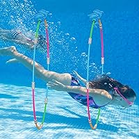 Forblader 2-Pack Underwater Swim Thru Rings Pool Toys for Kids 5-12 - Durable Floating Obstacle Course for Swim Games