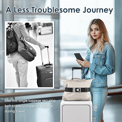 Miniatura 3 de Travel Inspira Cinturón de viaje para equipaje correa elástica elegante y fácil de usar para maletas y bolsas de mano, ajustable para viajes seguros