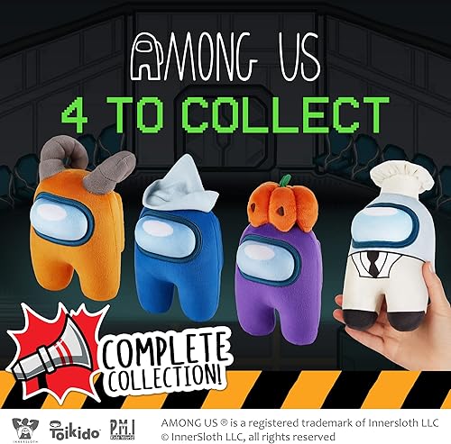 Miniatura 3 de Among Us Plush Buddy White Crewmate The Chef - Personaje de videojuego en línea de 8 pulgadas