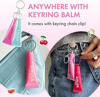 AMUSE アミューズティントバームキーリング 02ハッピーガール 新品、未開封 ケア/ティントバームキーリング 02 ハッピーガール / AMUSE | LIPS