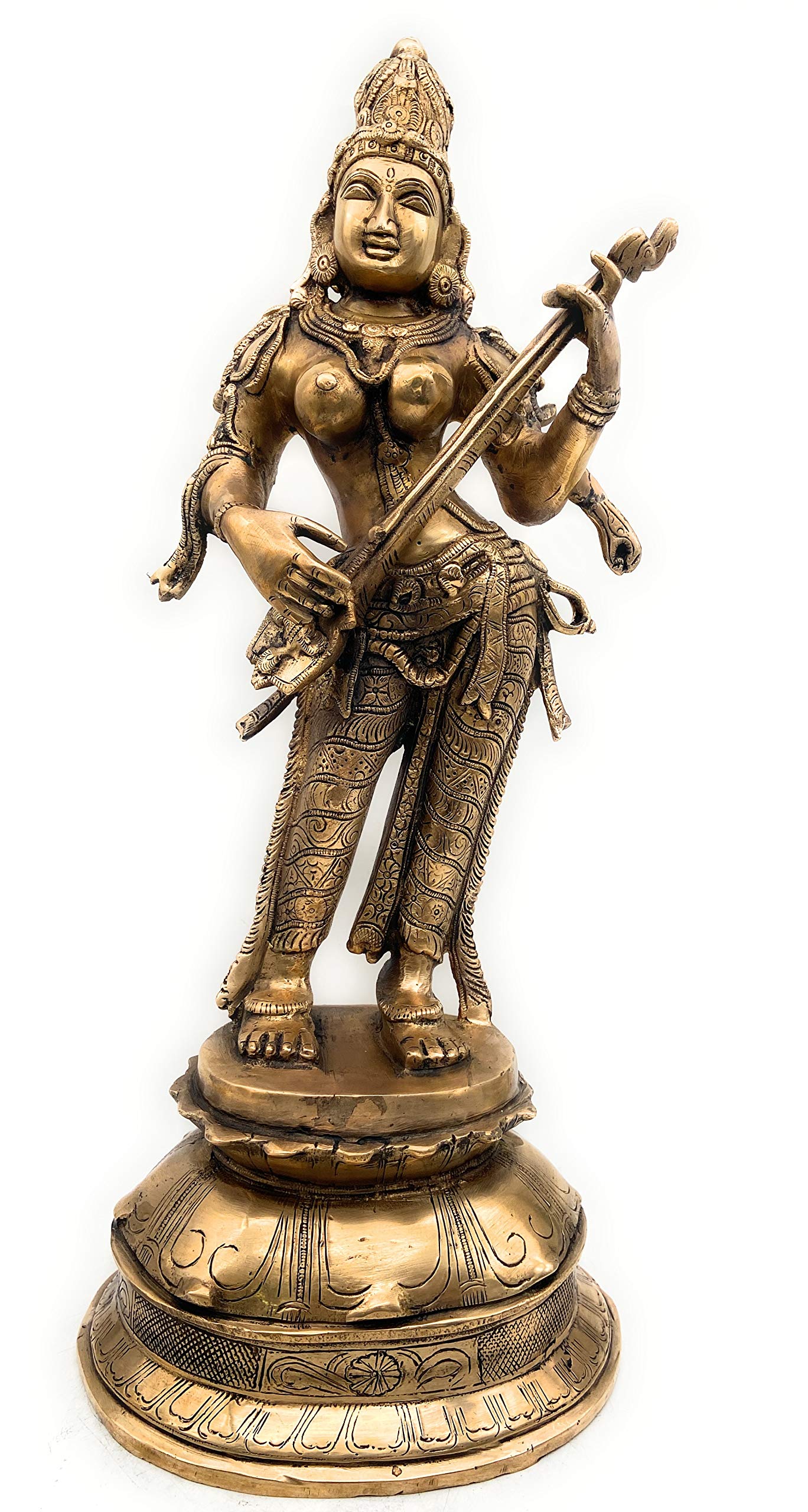 Buy South Indian Arts Brass Saraswati Idol Brass Saraswati Statue