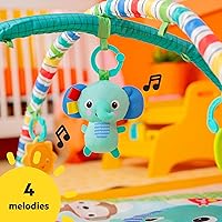 Vista 4 de Bright Starts Wild Wiggles - Alfombra de gimnasio y juego para bebés con barra de juguete plegable, para recién nacidos y más, verde, 18.5 x 29.1 x