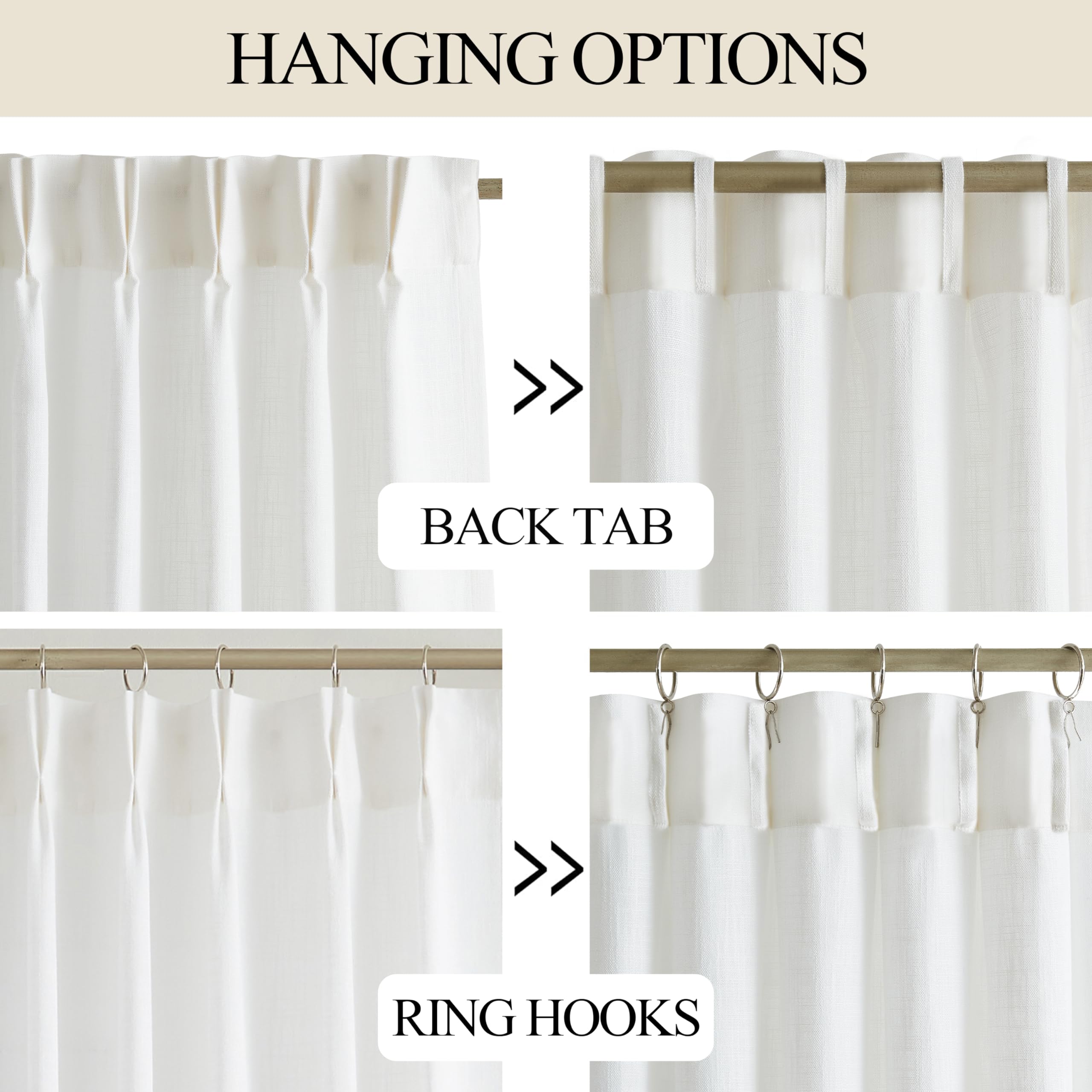 Amazon｜Vision Home ホワイトピンチプリーツセミシアーカーテン