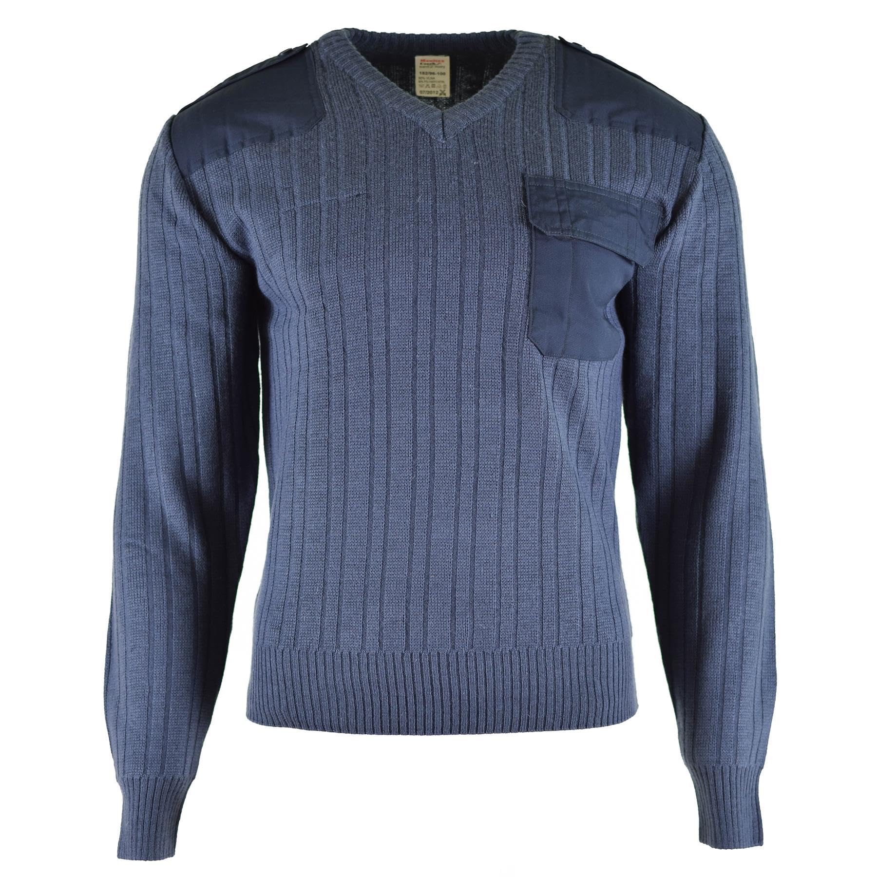 Original Czech army Sweater Jumper M97 Blue Wool V-neck military surplus