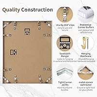 Vista 399 de Fun Memories Portarretratos de metal de 16 x 20 pulgadas con paspartú de 11 x 14 pulgadas, acabado de aluminio cepillado, parte delantera de vidrio