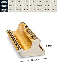 Vista 7 de Marco de TV dorado adornado de 50 pulgadas, compatible solo con televisores Samsung The Frame