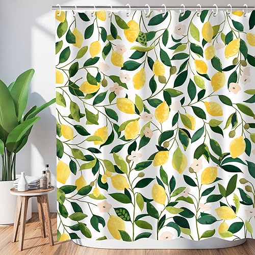 Juego de cortinas de ducha con diseño de plantas de hojas verdes, cortina de ducha moderna minimalista para bañeras, cortina de decoración de baño,