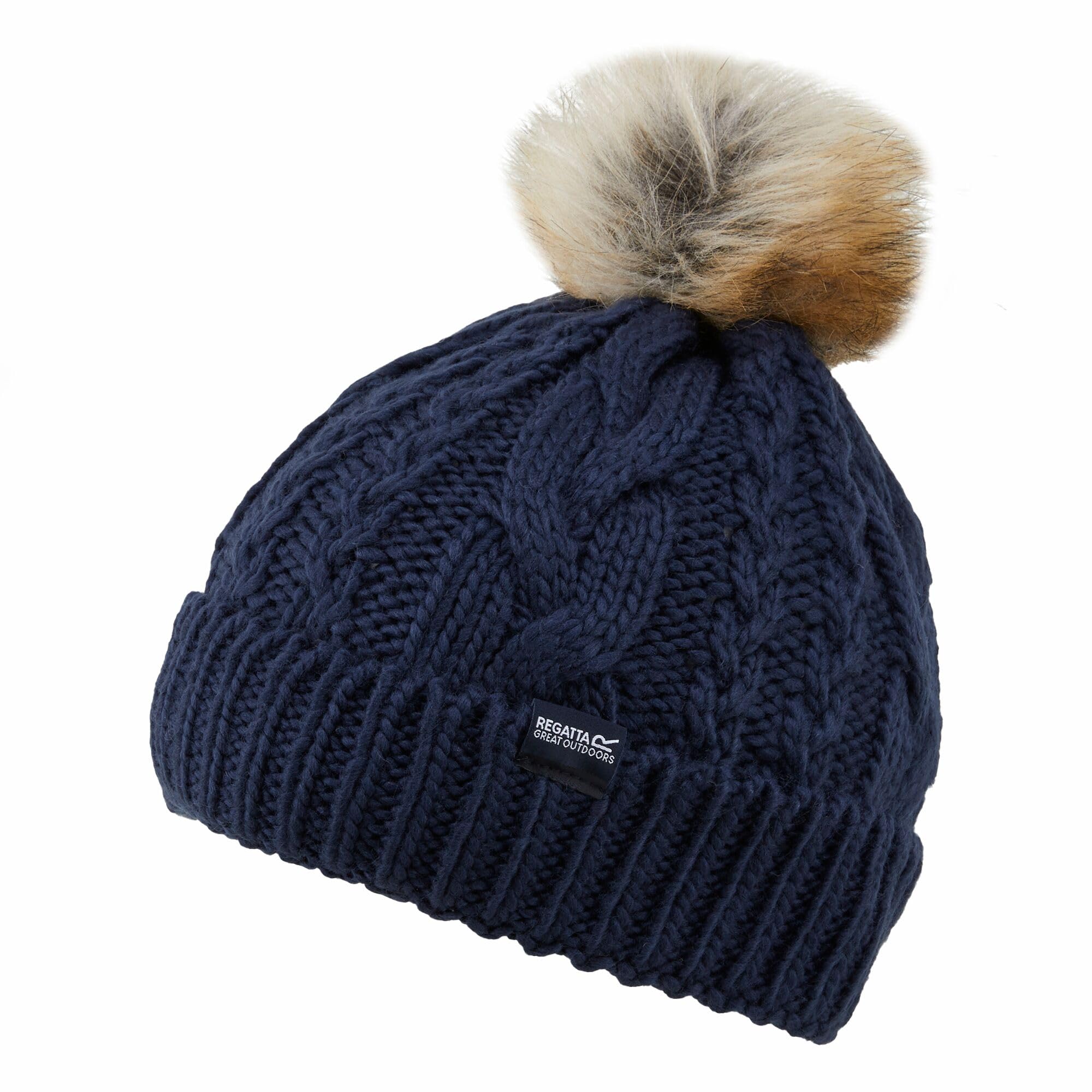 Regatta Women's Lovella VI Hat with Faux Fur pom pom, Perfect for Walking & Outdoors Blue