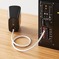 Vista 4 de Yaxa Basics - Cable de altavoz de audio de calibre 14, 99.9% de cobre libre de oxígeno, 200 pies, blanco