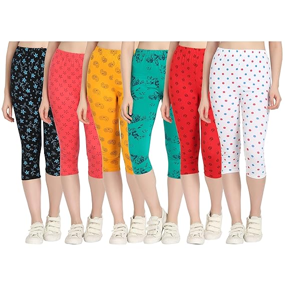 Printed Capri for Womens/Girl Pack of 6