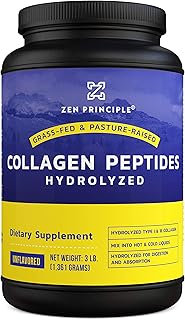 Grass-Fed Collagen Peptides 3 lb. Custom Anti-Aging Hydrolyzed Protein Powder for Healthy Hair, Skin, Joints & Nails. Paleo and Keto Friendly, GMO and Gluten Free, Pasture-Raised Bovine.