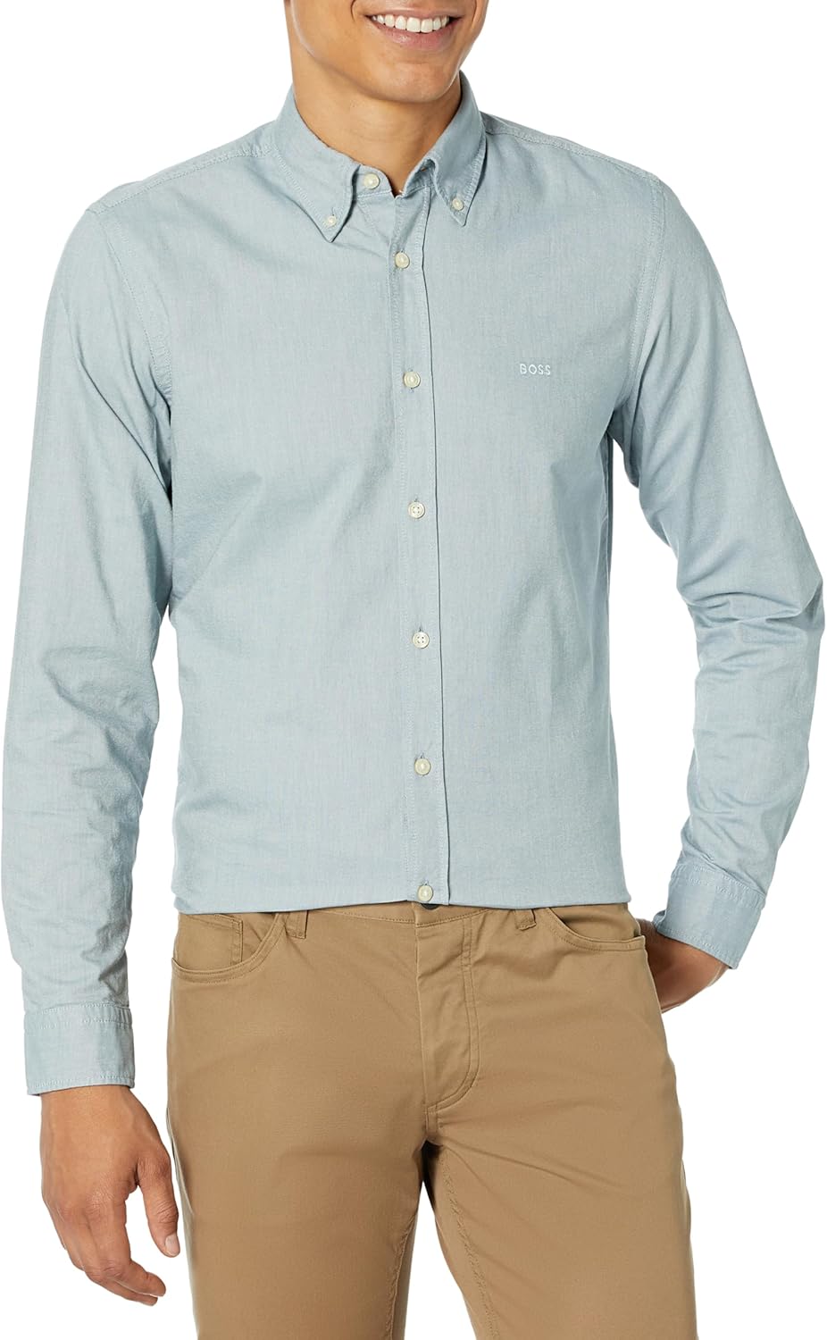 BOSS Mens Rickert Long Sleeve Oxford Shirt