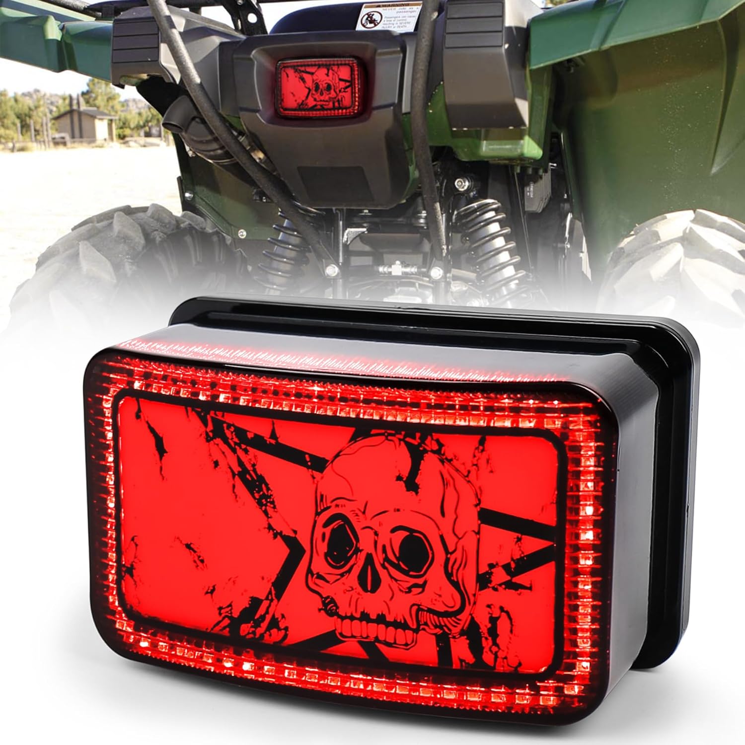 MOVOTOR ATV LED Tail Light with Red Running Light Brake Light Plug&Plug Replacement for 5KM-8472C-10-00 Fits Yamaha Grizzly Viking Big Bear Kodiak Bruin Wolverine