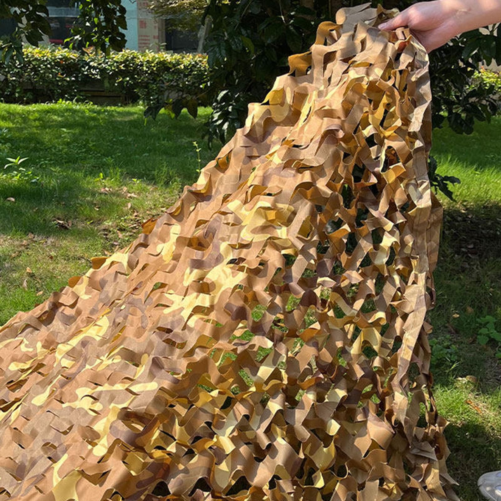 Malla de Camuflaje desértico para protección Solar, Lona Caza, Resistente a desgarros, Color Amarillo, Actividades al Aire Libre, Acampada, observación Aves y Caza(5x8m(16.4 * 26.2ft))