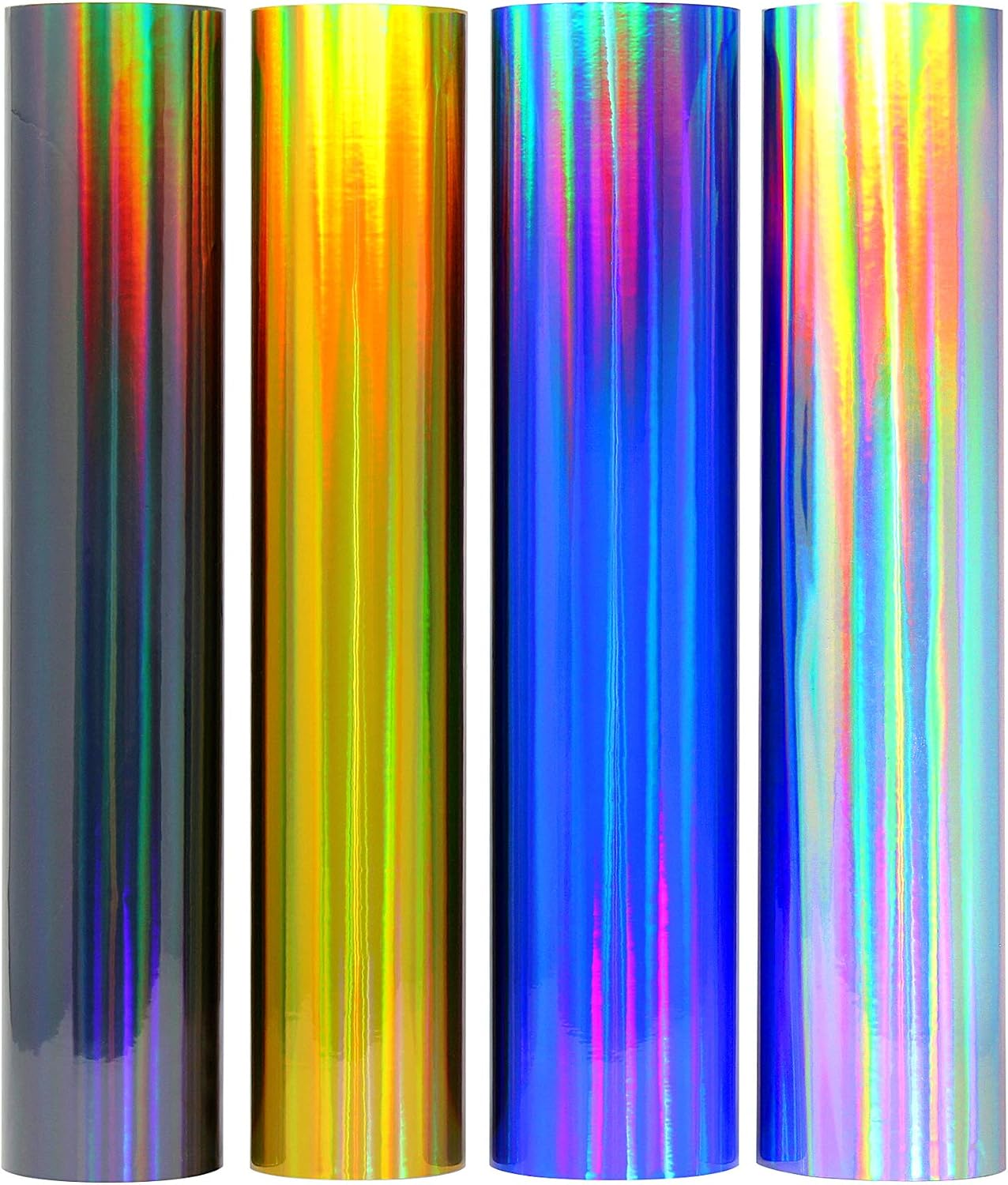 VViViD Deco65 4-Color Holographic Chrome Bundle Permanent Adhesive 5 Feet x 12 Inches Craft Vinyl Roll