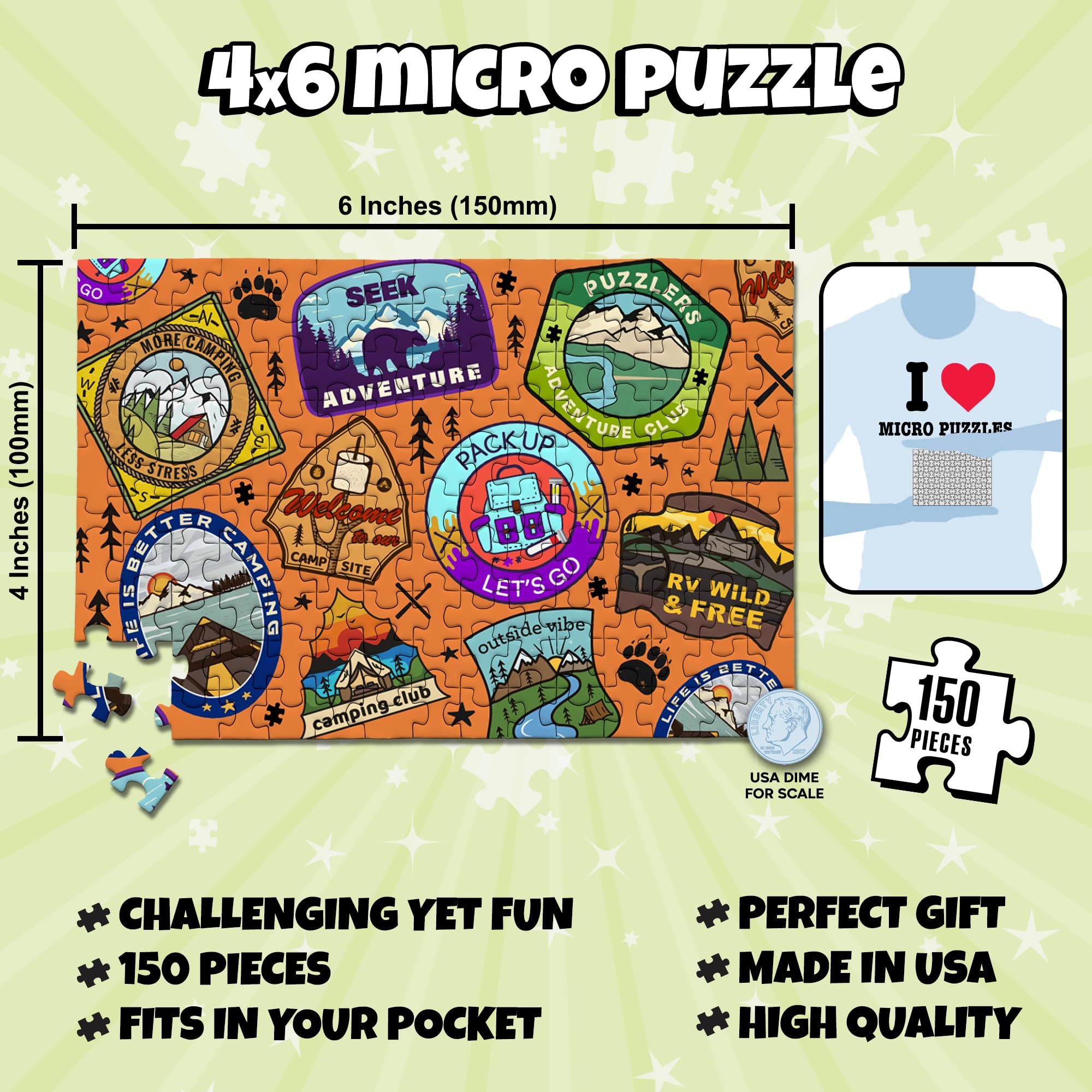 MicroPuzzles "Road Trip" 2-Pack - Mini Puzzles for Adults, 150 Piece Small Puzzles for Adults and Teens - 4" x 6" Inch, Compact and Challenging Portable Jigsaw Puzzles for Travel and Relaxation - Image 4