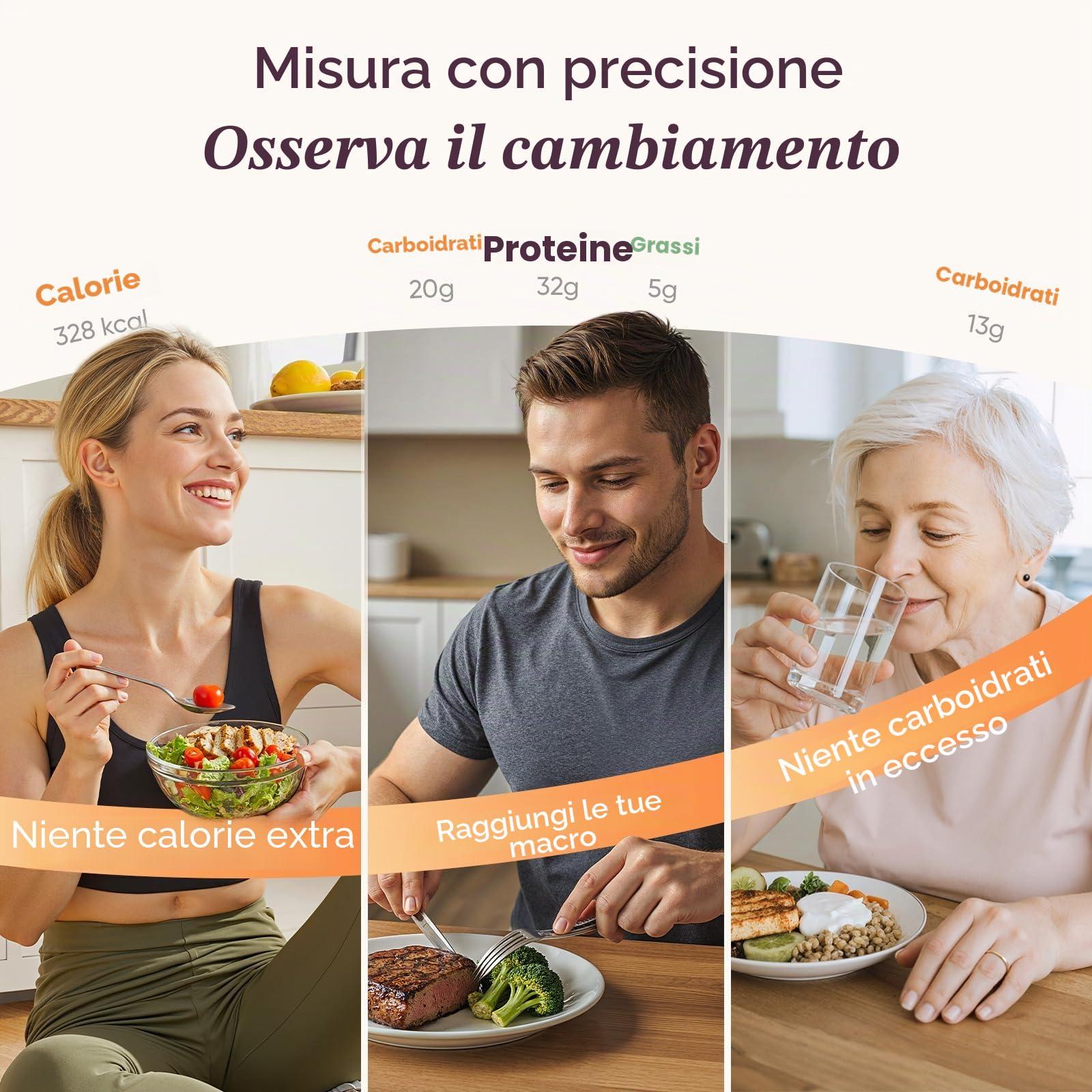 COSORI Bilancia digitale intelligente da cucina con calcolatrice nutrizionale, informazioni nutrizionali su schermo, app gratuita per il monitoraggio delle calorie e delle macro, scansione AI