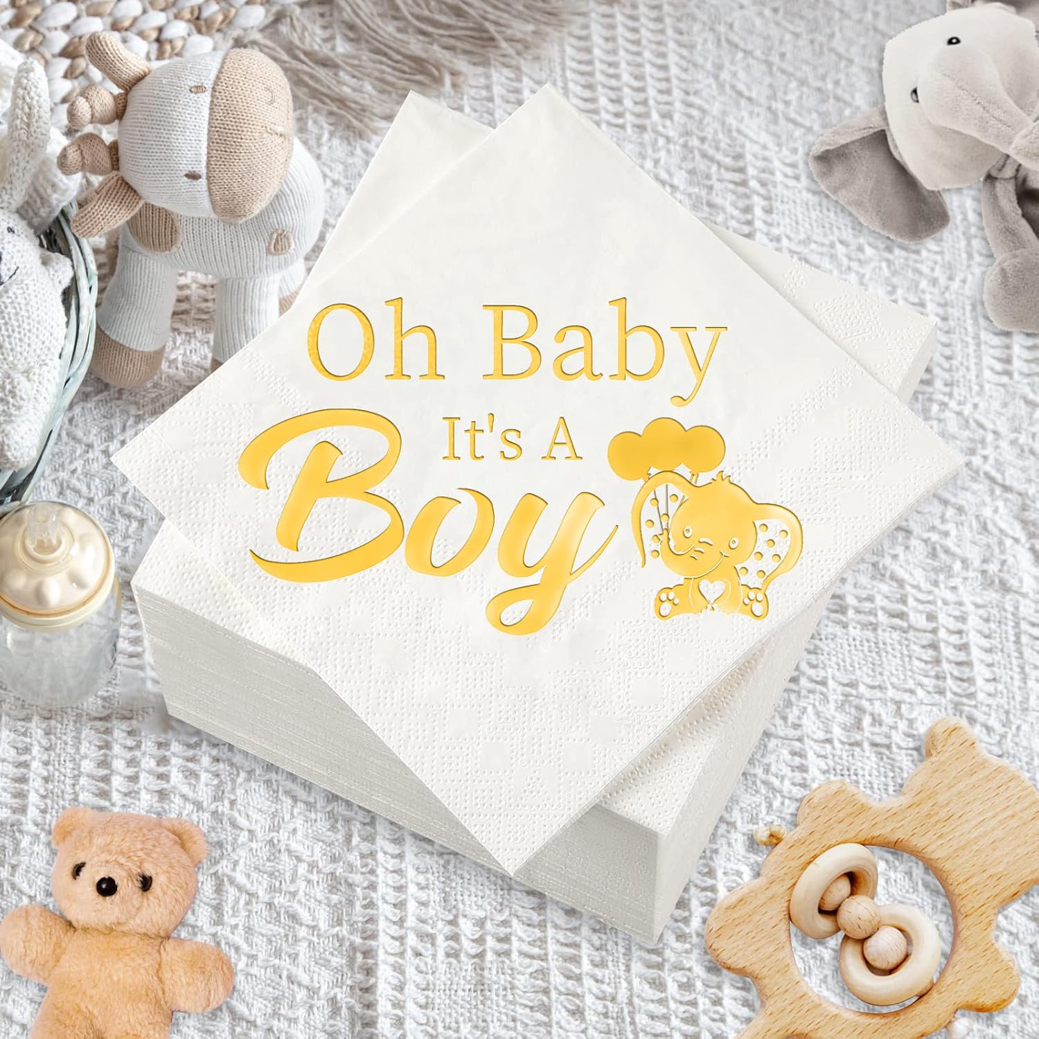 200 Pcs Baby Boy Shower Napkins, Oh Baby It's A Boy