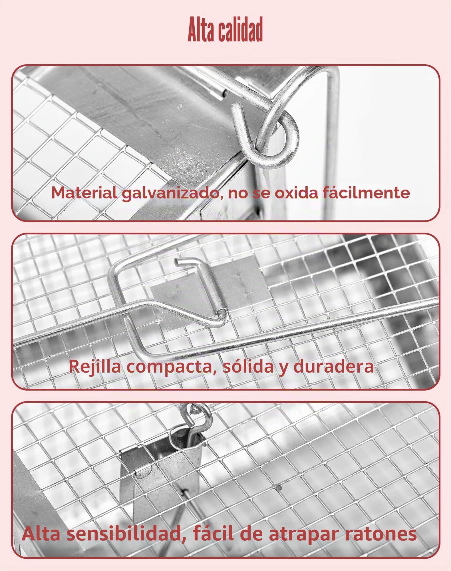 LAOYE Trampa para Ratas Jaula Atrapa Ratones 2 Pcs Trampas para Ratas Ratones de Campo Roedores Profesional Exterior - Jaulas Captura Trampa para Ratas Interior Reutilizable de Metal Tamaño Grande