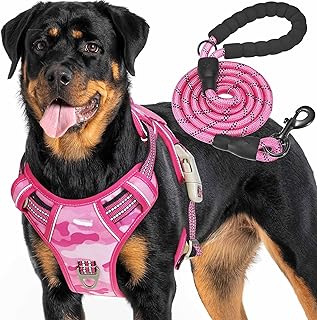 Haapaw Heavy Duty Taktisches Hundegeschirr für große Hunde, kein Zug Verstellbares Haustiergeschirr Reflektierendes Service Training Einfache Steuerung Haustierweste Military Arbeitshundegeschirre product image