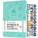 Clever Fox Fitness & Food Journal - Nutrition & Workout Planner for Women & Men - Diet & Gym Exercise Log Book with Calendars, Diet & Training Trackers - Undated, A5 Size, Hardcover (Turquoise)