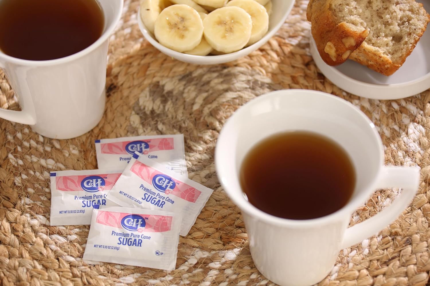 C&H Premium Pure Cane Sugar Packets, 0.10 Ounce (2.8 Gram) NON-GMO Packets, Pack of 400 in Dispenser Box image 4 of 8 B0CWPMTQ49