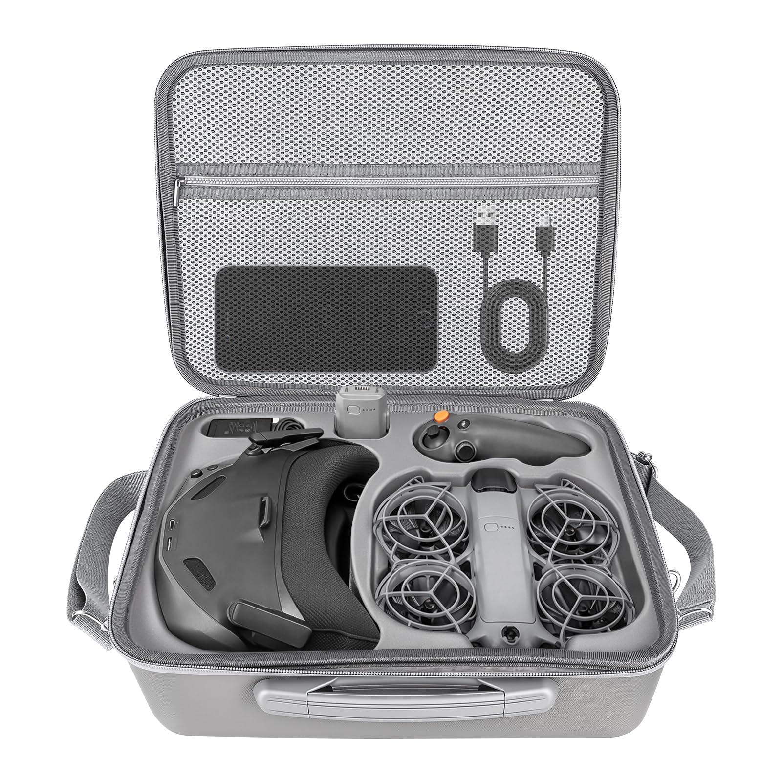 Tasche für DJI Neo 2 Tasche, Tragbar PU Case für DJI Neo Fly More Combo, Aufbewahrungs Tragetasche für DJI Neo 2 Zubehör,Goggles N3,RC Motion 3 Ladestation Drohne Zubehör
