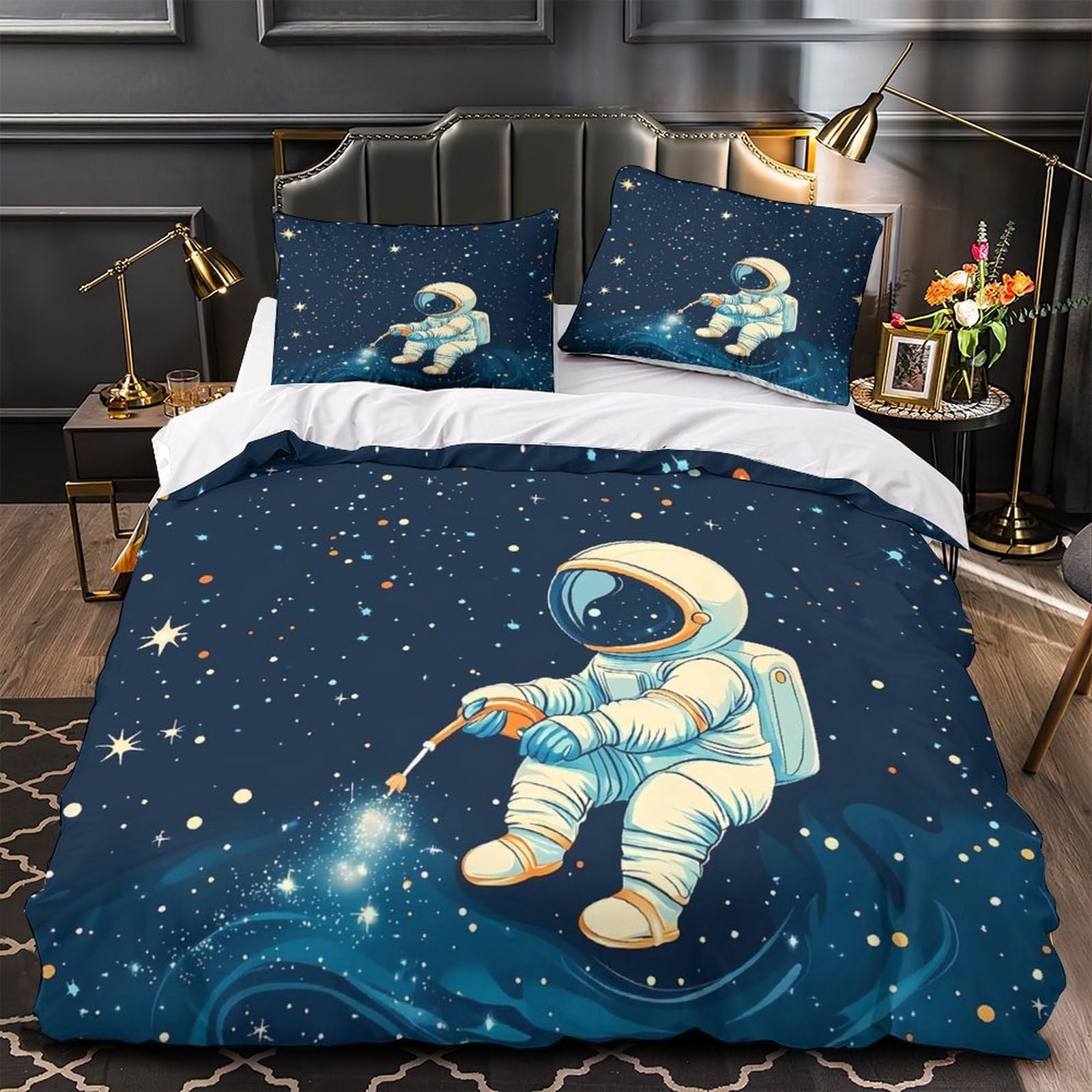 Housse de couette microfibre super douce avec fermeture éclair lit King
