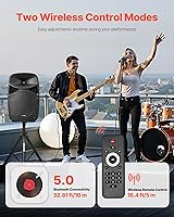 Vista 4 de VEVOR Portable PA System, 2000W (PMPO) Powered, Sound System Set with 3 Channel Mixer, Dual Speakers, Wireless Bluetooth, Microphone, Compact