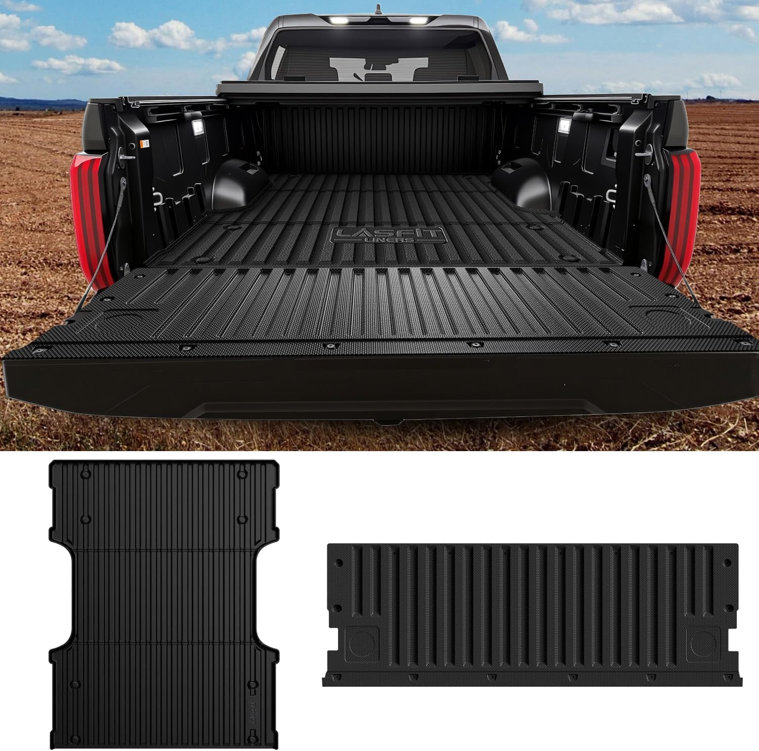 LASFIT Bed Mat & Tailgate Mat for Toyota Tundra 2022-2026 6.5FT/6.5' Truck Bed, All Weather 6.5 FT Bed Liner for Toyota Tundra 2026-2022 Accessories TPE Trunk Mat Cargo Mat (Not Fit Drop-in Liners)