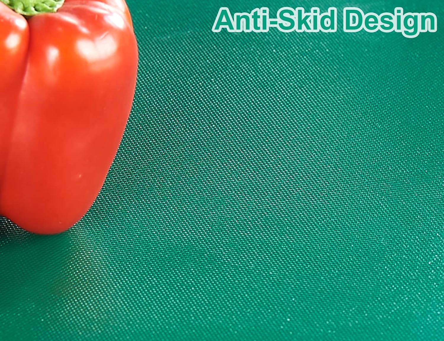 CURTA Cutting Boards for Kitchen, 20" x 14" x 0.5" Green Color Coded Plastic Chopping Board with Anti Slip Surface Dishwasher Safe