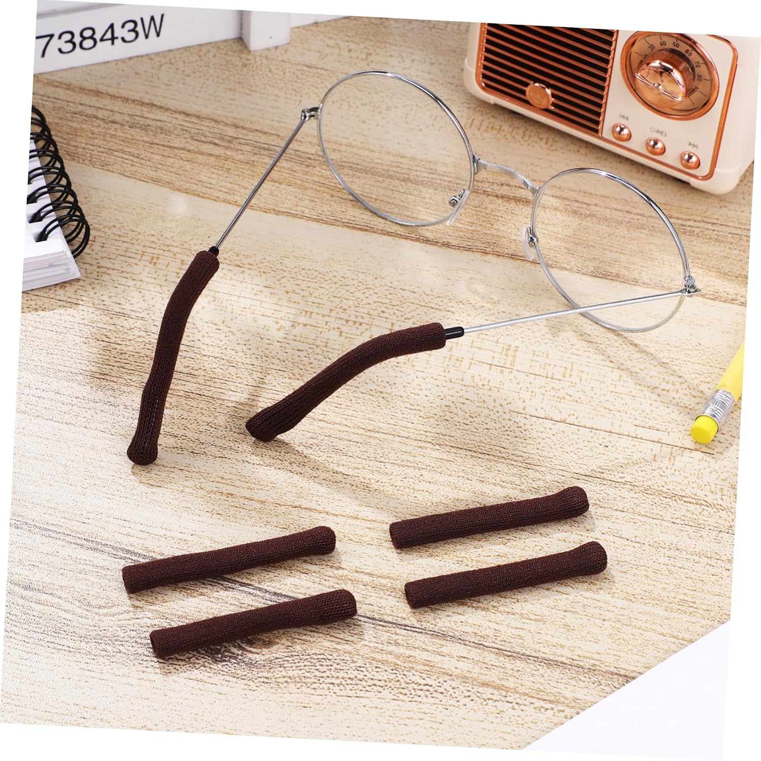 PRETYZOOM Eyeglass Ear Grips Slip Temple Tips for Secure Fit Comfortable Knitting Ear Pads for Glasses for Daily