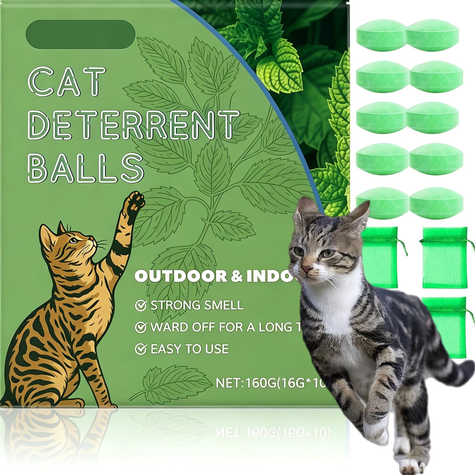 Cat Deterrent Outdoor & Indoor, Natural Repellent Balls for Gardens & Home