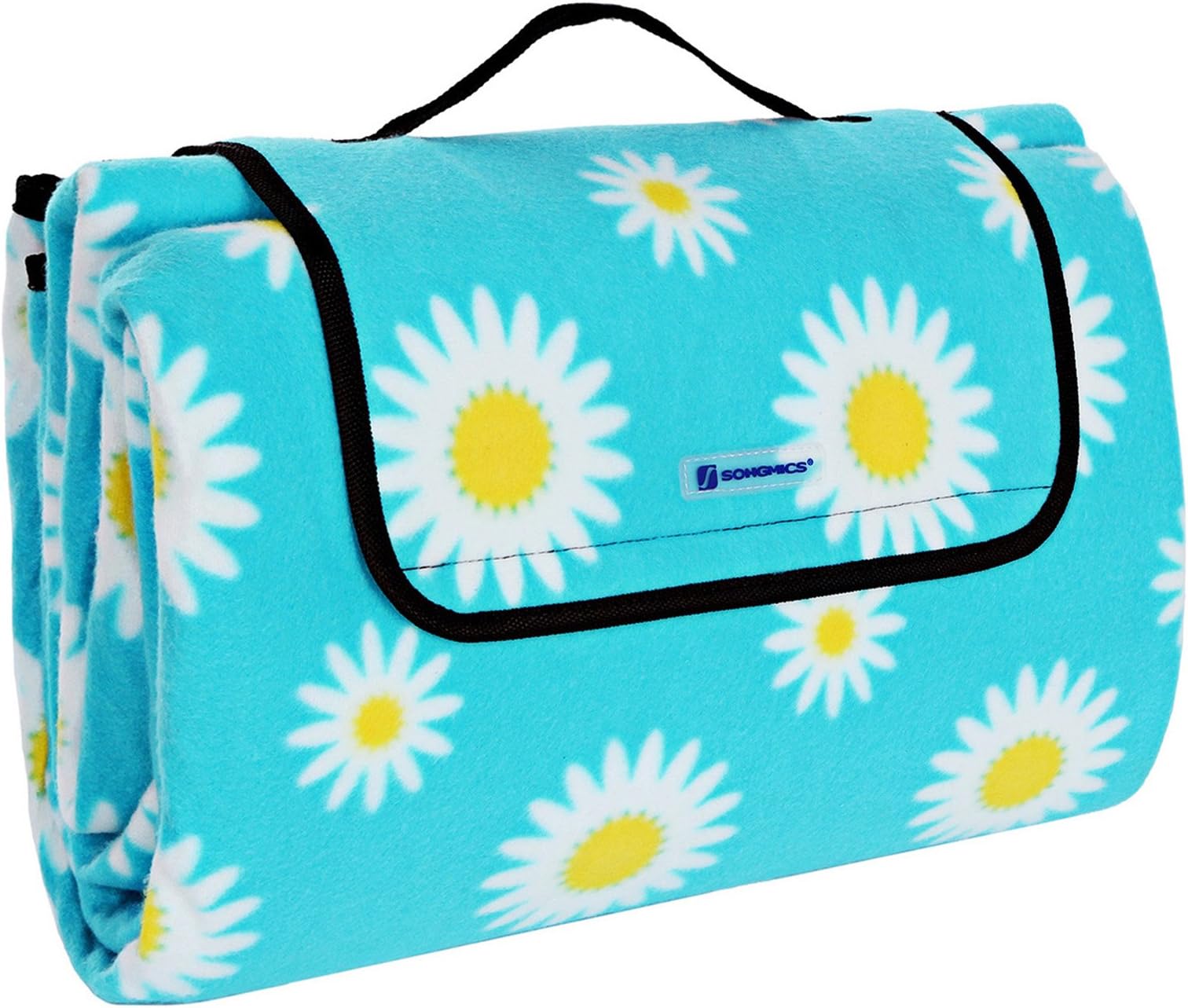 SONGMICS Picnic Blanket, Water-Resistant Outdoor Blanket, Beach Mat with Handle, Foldable and Portable, 200 x 200 cm, GCM74J