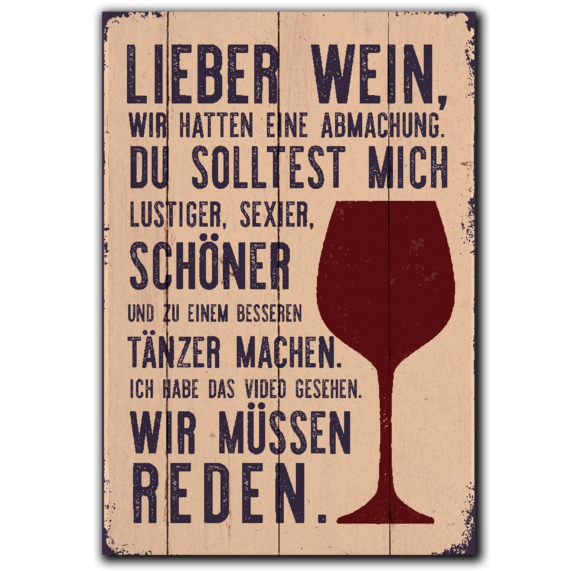 LANOLU Fridge Magnets Funny "Lieber Wein" with Sayings and Funny Motifs 8 x 5.5 cm, Dear Wine, 8 x 5,5 cm